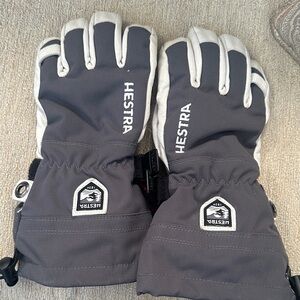 Hestra Charcoal and Ivory Ski Gloves